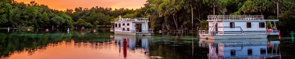 Houseboats Enjoying the Sunset