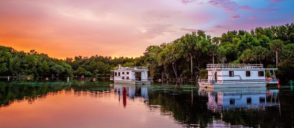 Houseboats Enjoying the Sunset