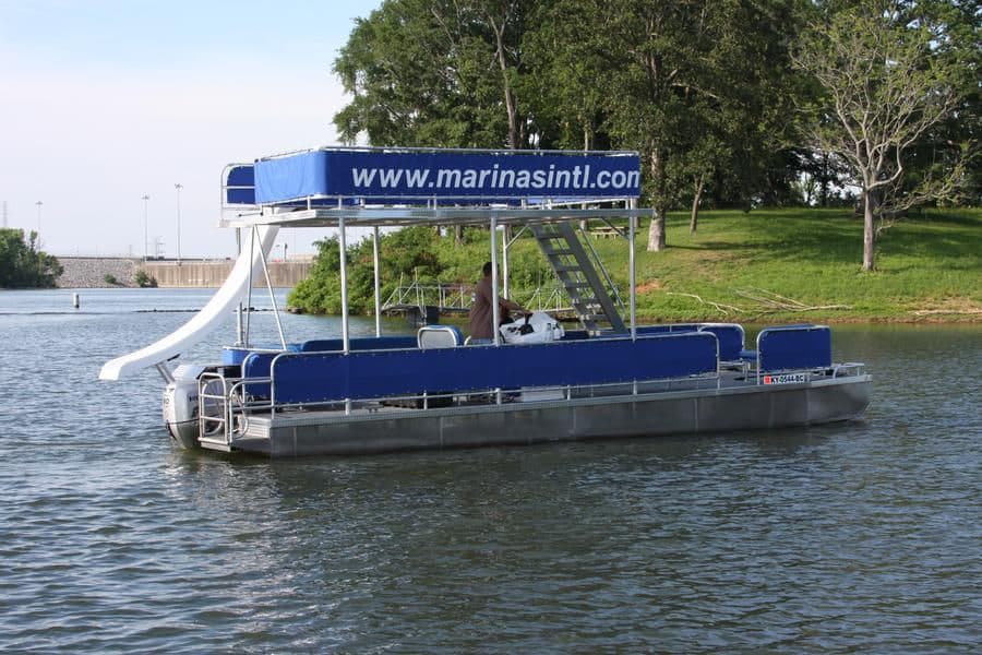 Double Decker Pontoon Boat with Slide