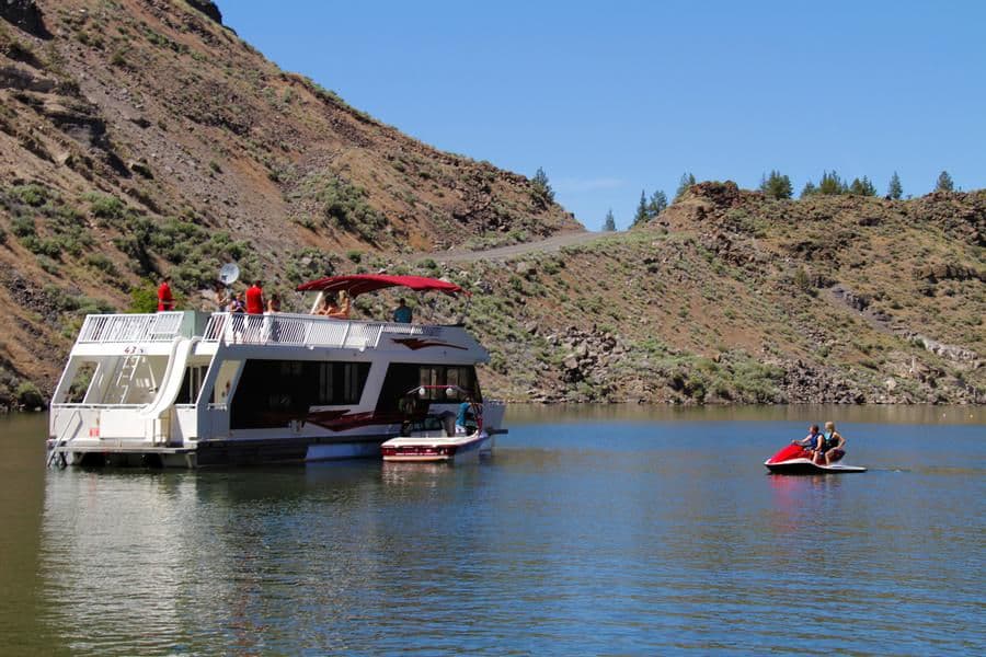 A houseboat is the perfect base for fun on the lake