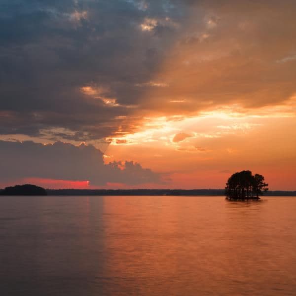 Breathtaking sunset at Lake Lanier