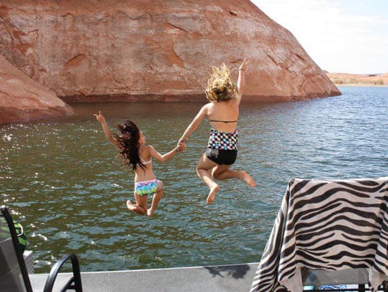 lake powell jumping off deck